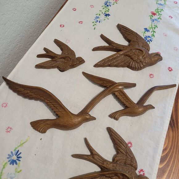 VTG Homco Home Interiors Burwood Flying Sparrows and Gulls Wall Decor Set Of 4 - Picture 3 of 16